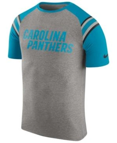 Nike Men's Carolina Panthers Enzyme Shoulder Stripe T-shirt In Heather Gray