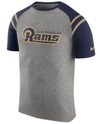 Nike Men's Los Angeles Rams Enzyme Shoulder Stripe T-shirt In Heather Gray