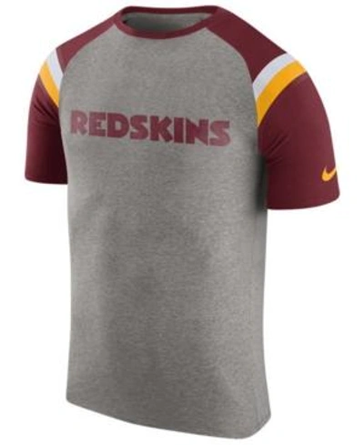 Nike Men's Washington Redskins Enzyme Shoulder Stripe T-shirt In Heather Gray