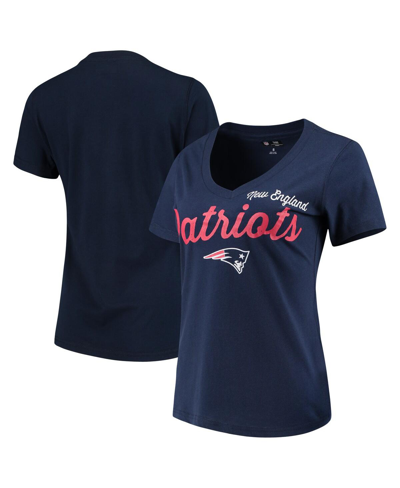 G-iii 4her By Carl Banks Women's  Navy New England Patriots Post Season V-neck T-shirt