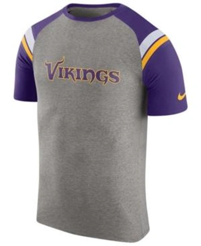 Nike Men's Minnesota Vikings Enzyme Shoulder Stripe T-shirt In Heather Gray