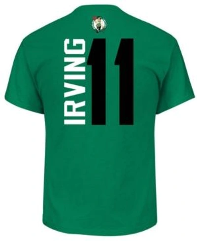 Majestic Men's Kyrie Irving Boston Celtics Vertical Name And Number T-shirt In Green