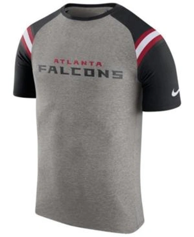 Nike Men's Atlanta Falcons Enzyme Shoulder Stripe T-shirt In Heather Gray