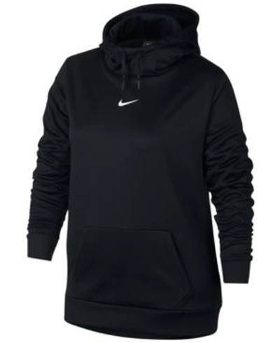 Nike Plus Size Therma Training Hoodie In Black/white