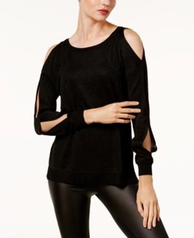 Vince Camuto Cold-shoulder Sweater In Rich Black