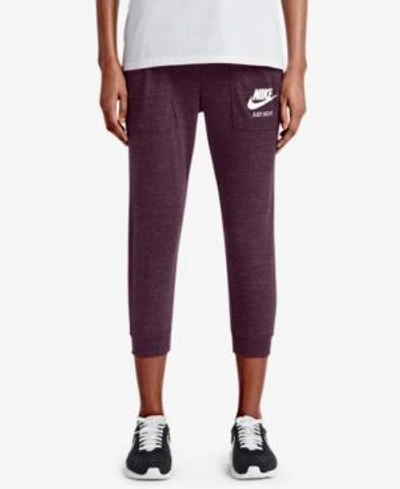 Nike Gym Vintage Capri Pants In Port Wine/sail