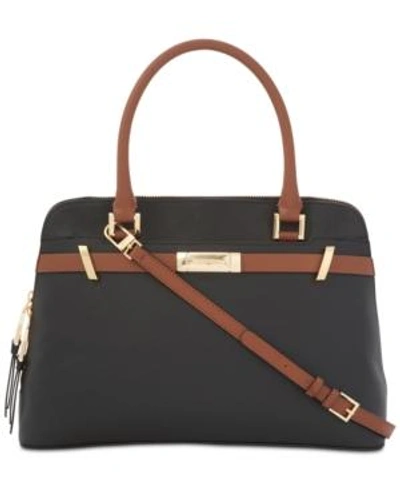 Calvin Klein Brooke Large Dome Satchel In Blk/luggage