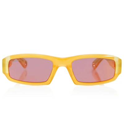 Jacquemus Les Lunettes Altu Rectangular-frame Acetate Sunglasses In Orange
