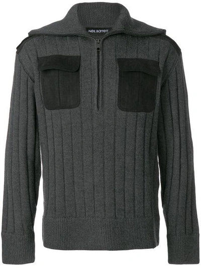 Neil Barrett Ribbed Zip Sweater