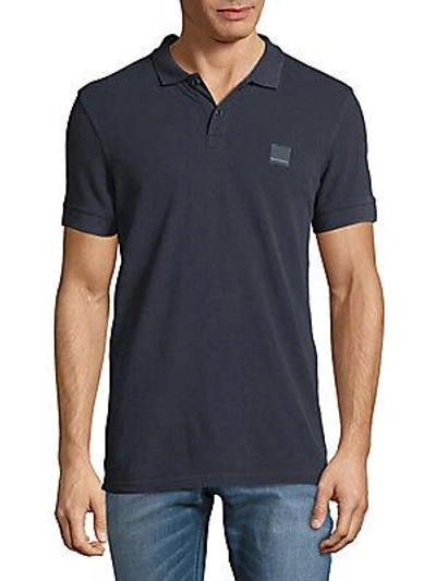 Hugo Boss Pascha Slim-fit Cotton Polo In Navy