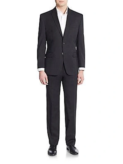 Vince Camuto Slim-fit Solid Wool Suit In Black