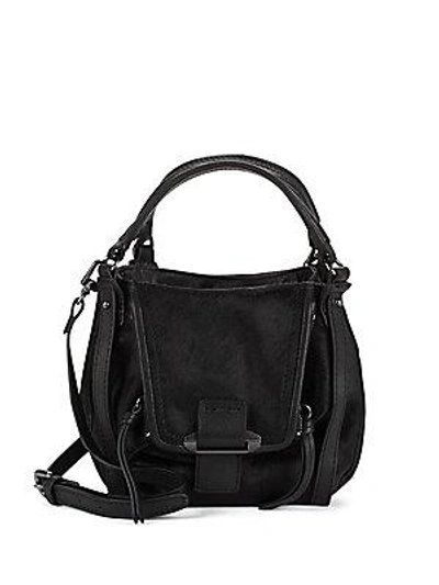 Kooba Leather & Calf Hair Shoulder Bag In Black