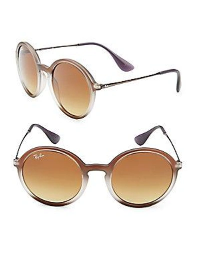 Ray Ban Round Sunglasses In Brown