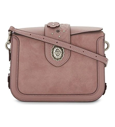 Coach Page Glovetanned Leather And Suede Cross-body Bag In Dusty Rose