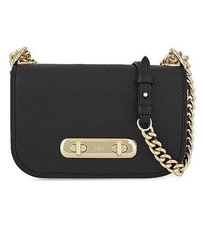 Coach Swagger 20 Pebbled Leather Cross-body Bag In Black