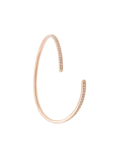 Anita Ko 18kt Rose Gold Wrap Around Diamond Bangle In Metallic