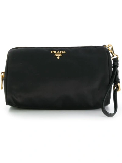 Prada Logo-plaque Makeup Bag In F0002  Nero