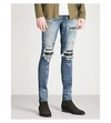 Amiri Leather Patch Slim-fit Skinny Jeans In Medium Indigo