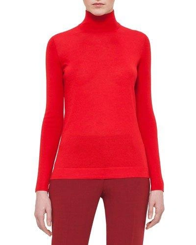 Akris Cashmere-blend Turtleneck Sweater In Beige