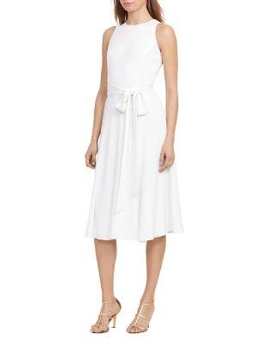 Ralph Lauren Lauren  Tie-waist Dress In Ivory