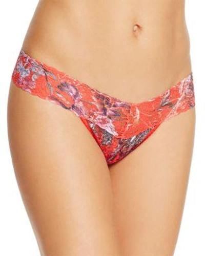 Hanky Panky Fiery Floral Low-rise Thong In Red Floral