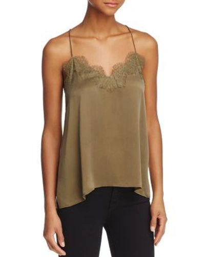 Cami Nyc Lace-trimmed Racerback Top In Olive