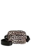 Ganni Nylon Shoulder Bag In Leopard