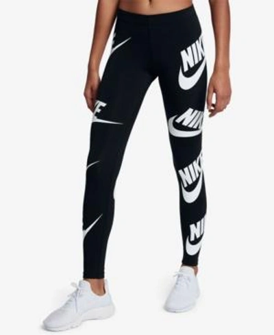 Nike Sportswear Graphic Leggings In Black/white