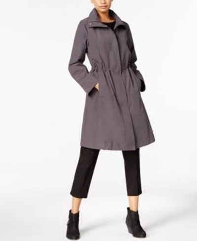 Eileen Fisher Stand-collar Drawstring Jacket In Bark