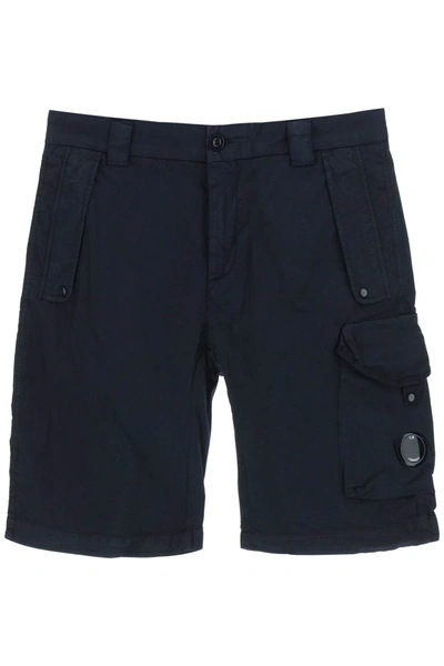 C.p. Company Cp Company Stretch Sateen Cargo Shorts In Blue | ModeSens