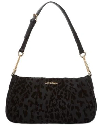 Calvin Klein Nylon Demi Medium Shoulder Bag In Cheetah