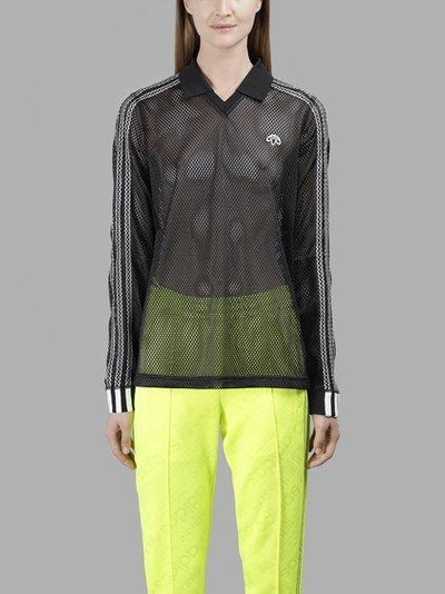 Adidas Originals By Alexander Wang Adidas By Alexander Wang Women's Black  Mesh Polo Shirt In In Collaboration With Alexander Wang | ModeSens
