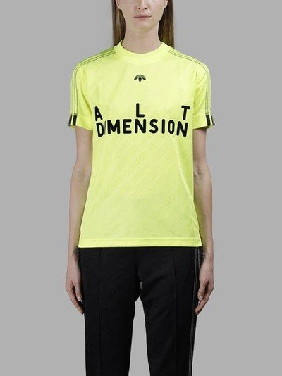 Adidas Originals By Alexander Wang Adidas By Alexander Wang Women's Yellow Jacquard Soccer T-shirt In In Collaboration With Alexander Wang