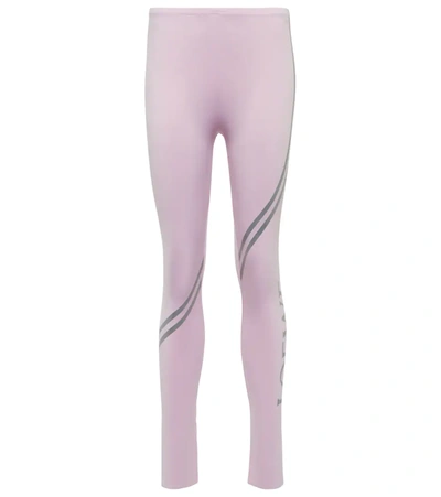 Loewe Leggings With Reflective Logo In Pink