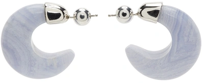 Sophie Buhai Donut Sterling Silver And Chalcedony Hoop Earrings In Blue