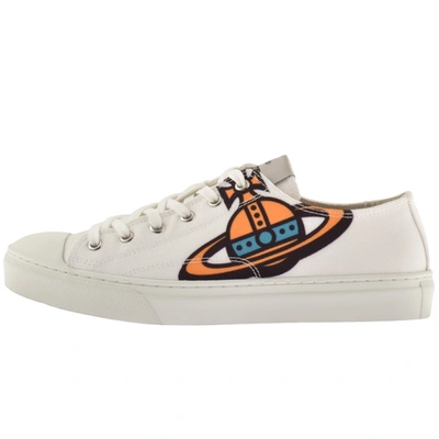 Vivienne Westwood Orb-print Lace-up Trainers In White