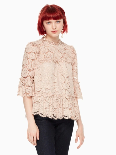 Kate Spade Poppy Lace Top In Amaretto