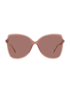 Jimmy Choo Fede 59mm Butterfly Sunglasses In Pink