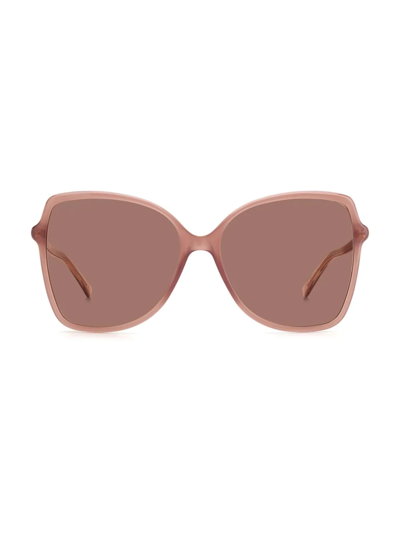 Jimmy Choo Fede 59mm Butterfly Sunglasses In Nude / Burgundy