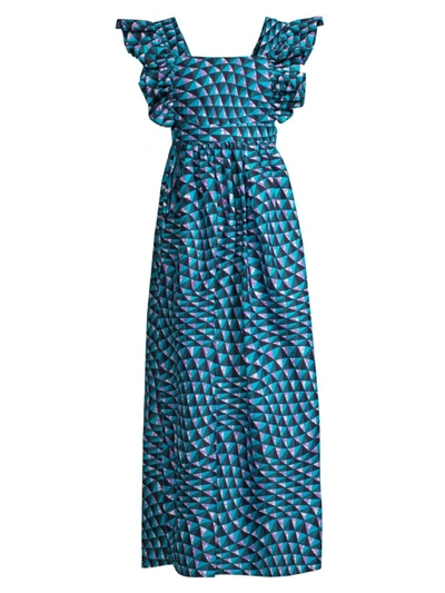 Elisamama Elisa Ruffle-sleeve Dress In Neutral