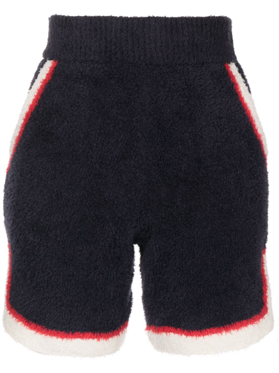 Undercover Side-stripe Towelling Shorts In Navy