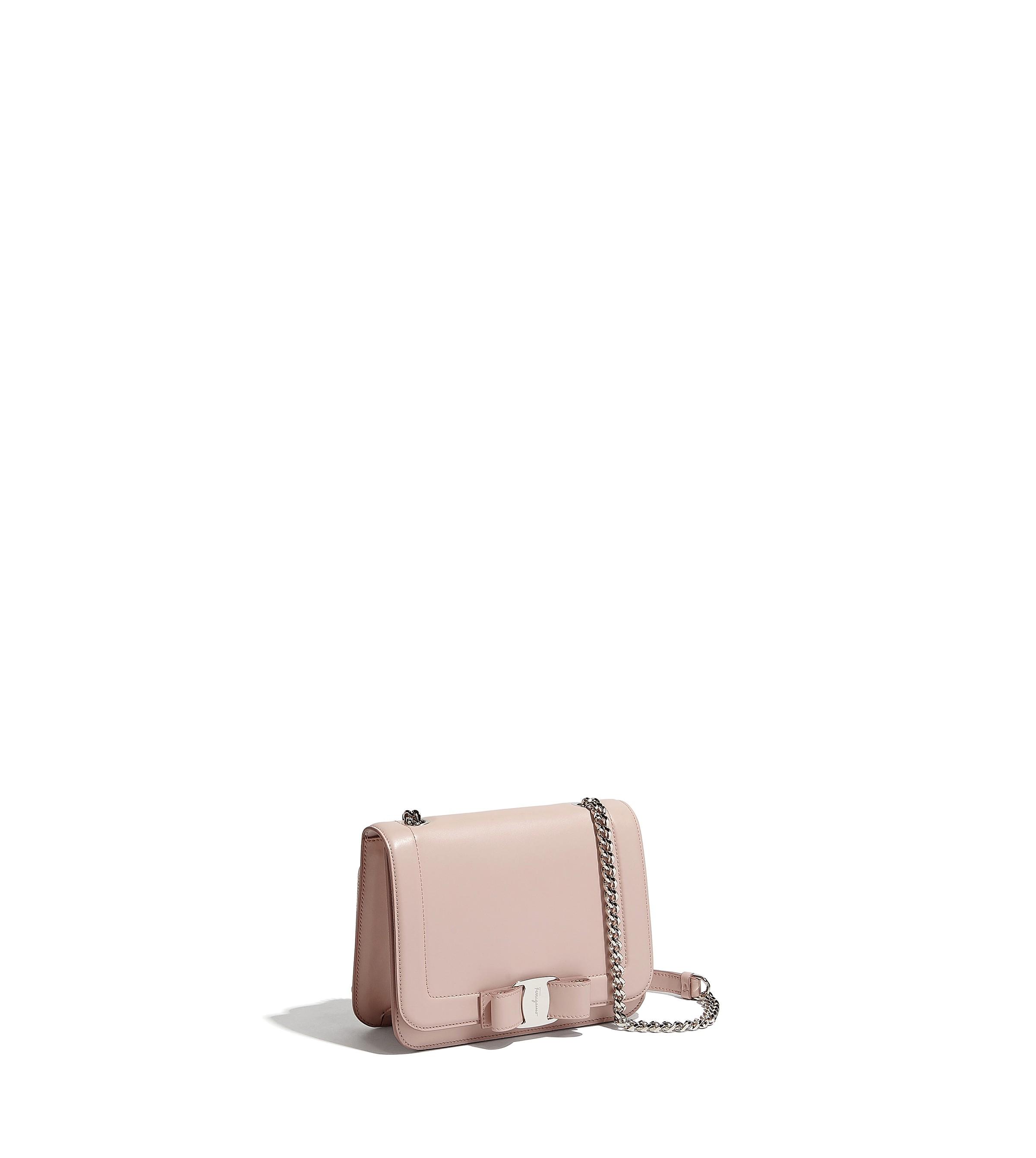 Salvatore Ferragamo Vara Bow Mini Leather Shoulder Bag In Pink 
