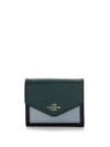 Coach Small Colorblock Leather Bifold Wallet In Navy