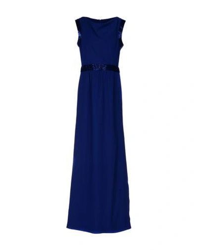 Armani Collezioni Long Dress In Blue