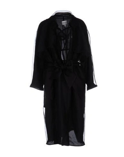 Armani Collezioni Overcoats In Black