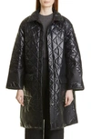 Cecilie Bahnsen Fulton Camellia Quilted Jacket In Schwarz