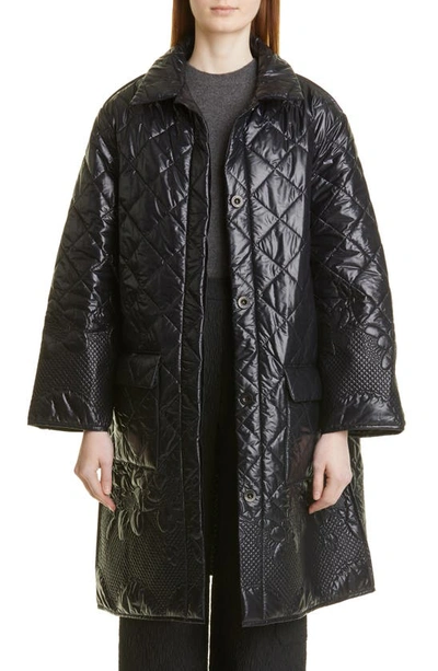 Cecilie Bahnsen Fulton Camellia Quilted Jacket In Black