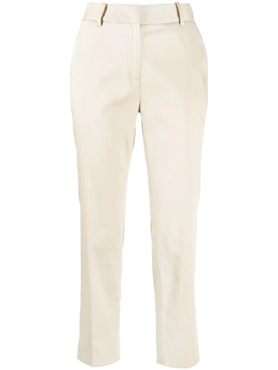Goodious Cropped Tailored-cut Trousers In Braun