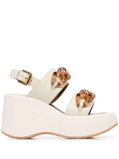 See By Chloé See By Chloe Mahe Chain Platform Wedge Sandals In Natural |  ModeSens