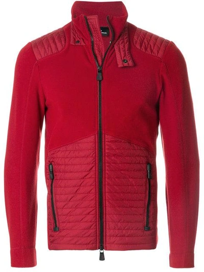 Moncler Panelled Zipped Sweatshirt In Red